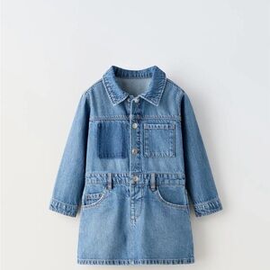 Zara Light Blue Kids Jean dress size 3T